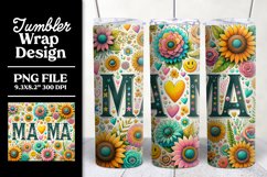 Sunflower Mama Tumbler Wrap Sublimation for Mom Product Image 1