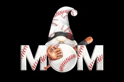 MOM baseball Gnome sublimation| watercolor mom sport png Product Image 2
