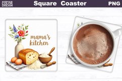 Mama&#039;s Kitchen Square Coaster | Mother&#039;s Day Coaster Product Image 1
