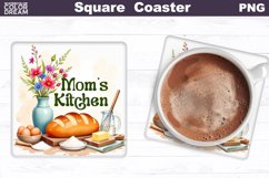 Mom&#039;s Kitchen Square Coaster | Mother&#039;s Day Coaster Product Image 1