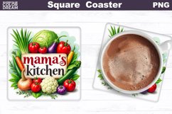 Mama&#039;s Kitchen Square Coaster | Mother&#039;s Day Coaster Product Image 1
