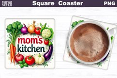 Mom&#039;s Kitchen Square Coaster | Mother&#039;s Day Coaster Product Image 1