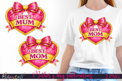 Best Mom &amp; Best Mum | Heart Bow Mother’s Day Sublimation Product Image 1