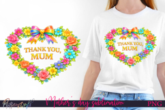 Thank You, Mum Floral Heart | Mother’s Day Sublimation Product Image 1