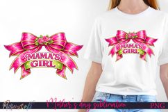 Mama’s Girl Bow Sublimation PNG | Mother’s Day Shirt Design Product Image 1