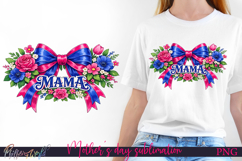 Mama Floral Bow Sublimation PNG | Mother’s Day Shirt Design Product Image 1