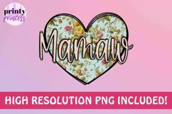 Flower Mamaw png, Heart Mamaw design Product Image 3