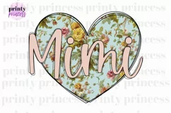 Floral Mimi png, Heart Mimi sublimation design Product Image 3