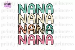 Retro Nana png, Leopard Nana sublimation design Product Image 1