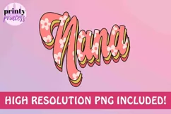Retro Nana png, Flower Nana sublimation design Product Image 1