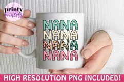 Retro Nana png, Leopard Nana sublimation design Product Image 2