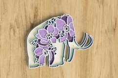 Layered Mammoth Laser Cut File - Floral Mammoth SVG Product Image 2