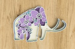 Layered Mammoth Laser Cut File - Floral Mammoth SVG Product Image 3
