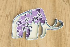Layered Mammoth Laser Cut File - Floral Mammoth SVG Product Image 5