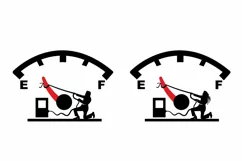 Man and Woman Fuel Gauge Sticker, Low Gas Car Decoration Product Image 2