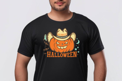 Halloween Cowboy clipart Cut file Howdy Pumpkin silhouette Product Image 5