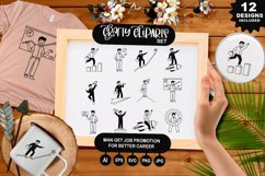 Man Get Job Promotion For Better Career Clipart Set Product Image 1