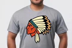 Native American Chief Clipart SVG Tribal Indian Headdress Product Image 3
