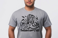 Halloween Cowboy boots Pumpkin SVG Yeehaw Boo T-shirt Design Product Image 5
