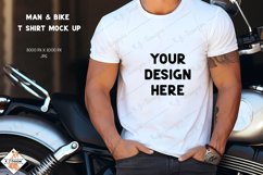 Man with bike T shirt mock up jpg Product Image 1
