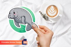 Manatee Sticker, Manatee Vinyl Sticker, Animal Sticker Product Image 1