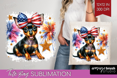 Manchester Terrier Dog Tote Bag Patriotic Dog Tote Bag PNG Product Image 1