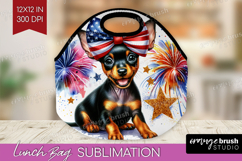 Manchester Terrier Dog Lunch Bag Patriotic Dog Lunch Bug PNG Product Image 1