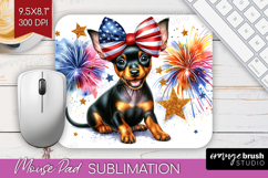 Manchester Terrier Dog Mouse Pad Sublimation Patriotic Dog Product Image 1