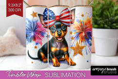 Manchester Terrier Dog Tumbler Wrap Patriotic Dog Tumbler Product Image 1