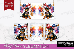 Manchester Terrier Dog Mug Wrap Patriotic Dog Mug PNG Product Image 1