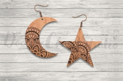 Moon and Star Mandala Earring SVG Pendant SVG File for Laser Product Image 2