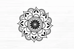 Hand Drawn Floral Mandala SVG PNG EPS DXF Mandala Flower SVG Product Image 1