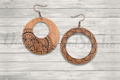 Mandala Hoop Earrings Pendant SVG File for Laser Cut. Product Image 3