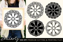 4 Floral Mandala SVG Cut Files Flower Mandala Illustration Product Image 1
