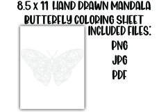 Mandala Butterfly Coloring Sheet Product Image 1