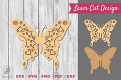 Mandala Butterfly Laser Cut Decoration SVG 2 Product Image 1