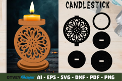 Mandala Candlestick | Laser Cut Candle Holder Product Image 1