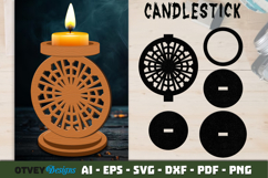 Mandala Candlestick | Laser Cut Candle Holder Product Image 1