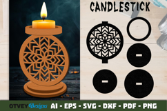 Mandala Candlestick | Laser Cut Candle Holder Product Image 1