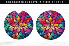 Mandala Keychain And Car Coaster Sublimation Design Product Image 1