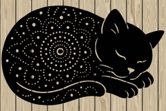 Cat mandala stencil silhouette SVG Product Image 1