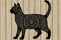 Cat mandala stencil silhouette SVG Product Image 1