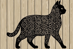 Cat mandala stencil silhouette SVG Product Image 1