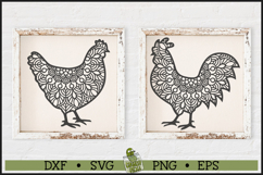 Mandala Chicken and Rooster SVG File Product Image 1