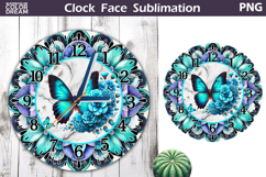 Butterfly Clock Face Sublimation | Butterfly Mandala Clock Product Image 1