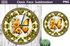 Butterfly Clock Face Sublimation | Butterfly Mandala Clock Product Image 1