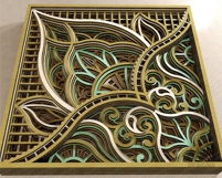 Decorative mandala CNC cutting file with complex floral details