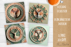 3D mandala Coaster Design, 3D mandala Coaster Product Image 1