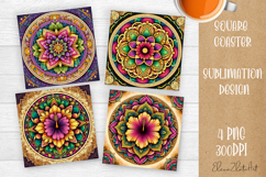 3D mandala Coaster Design, 3D mandala Coaster Product Image 1