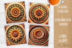 3D mandala Coaster Design, 3D mandala Coaster Product Image 1
